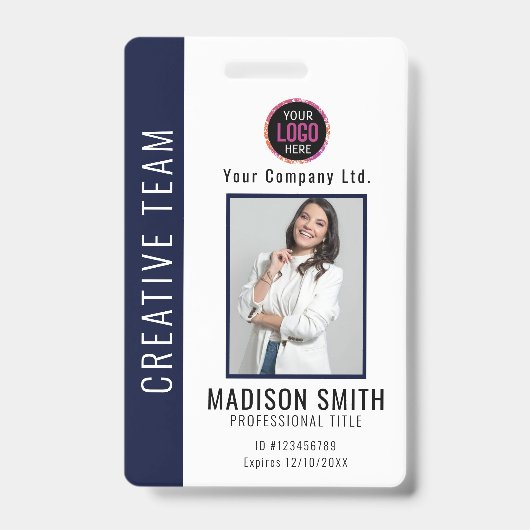 従業員パーソナライズされたID企業のバッジ（青） バッジ (正面)