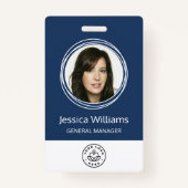 従業員パーソナライズされたID企業のバッジ(青) バッジ (正面)