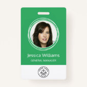 従業員パーソナライズされたID企業の（緑） バッジ (正面)