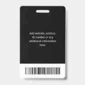 従業員パーソナライズされたID企業の（黒） バッジ (裏面)