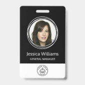 従業員パーソナライズされたID企業の（黒） バッジ (正面)