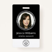 従業員パーソナライズされたID企業の（黒） バッジ (正面)