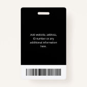 従業員パーソナライズされたID企業の（黒） バッジ (裏面)