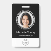 従業員パーソナライズされたID企業の（黒） バッジ (正面)