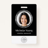 従業員パーソナライズされたID企業の（黒） バッジ (正面)