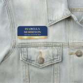 従業員ビジネスカスタムスタッフIDネイビー金ゴールド 名札 (インサイチュ)