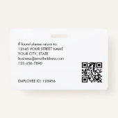 従業員ビジネスカスタムIDロゴQRグリーン金ゴールド バッジ (裏面)