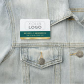 従業員ビジネス会社ロゴID緑の金ゴールド 名札 (インサイチュ)