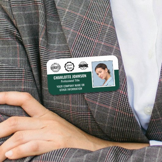 従業員ビジネス認定IDフォトグリーン 名札