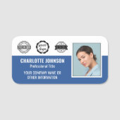 従業員ビジネス認定IDフォトブルー 名札 (正面)