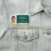 従業員ビジネスIDスタッフフォトグリーン金ゴールド 名札 (インサイチュ)