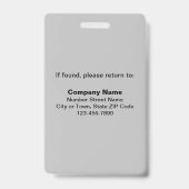 従業員フォトグレーバッジ付きプレーン文字 バッジ (裏面)