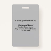 従業員フォトグレーバッジ付きプレーン文字 バッジ (裏面)