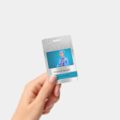 従業員フォトシルバーグリッター《写真》ぼけ味 バッジ (手持ち)