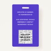 従業員フォトバッジQRコードバーコードキッズモンスター バッジ (裏面)