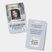 従業員フォトバッジQRコードバーコードプロパティ バッジ (正面＆裏面)