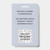 従業員フォトバッジQRコードバーコードプロパティ バッジ (裏面)