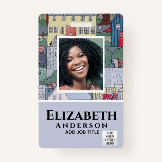 従業員フォトバッジQRコードバーコードプロパティ バッジ (正面)