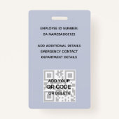 従業員フォトバッジQRコードバーコードプロパティ バッジ (裏面)