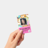 従業員フォトバッジQRコードバーコードベーカーのドーナツ バッジ (手持ち)