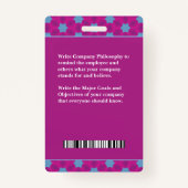 従業員フォトバーコードロゴカスタム医療ナース バッジ (裏面)