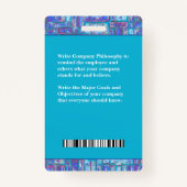 従業員フォトバーコードロゴカスタム医療ナース バッジ (裏面)