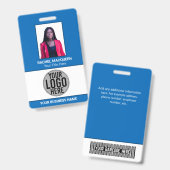 従業員フォトバーコードロゴビジネス名会社 バッジ (正面＆裏面)