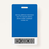 従業員フォトバーコードロゴビジネス名会社 バッジ (裏面)