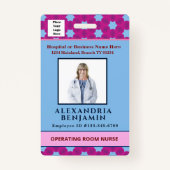 従業員フォトバーコードロゴ医療ナース バッジ (正面)