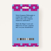 従業員フォトバーコードロゴ医療ナース バッジ (裏面)