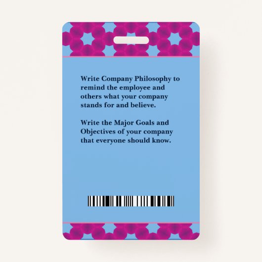 従業員フォトバーコードロゴ医療ナース バッジ (裏面)