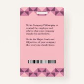 従業員フォトバーコードロゴ名カスタム名刺 バッジ (裏面)