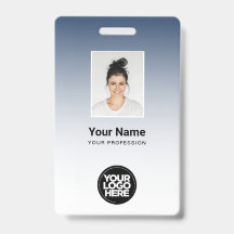 従業員フォトバーコードロゴ名グラデーションバッジ