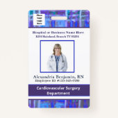 従業員フォトバーコードロゴIDビジネス バッジ (正面)