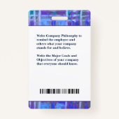 従業員フォトバーコードロゴIDビジネス バッジ (裏面)