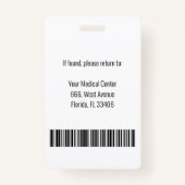 従業員フォトビジネスロゴバーコードID バッジ (裏面)