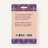 従業員フォトビジネス病院のロゴ名IDカード バッジ (裏面)