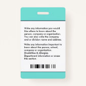 従業員フォトビジネス病院IDカードカスタム バッジ (裏面)