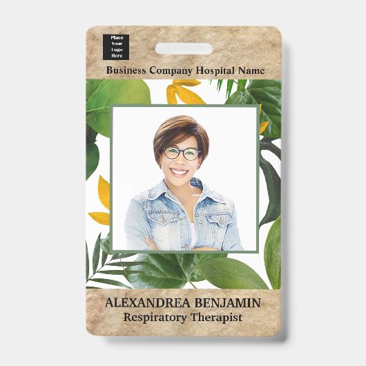 従業員フォトメディカルIDカードロゴパーソナライズされた バッジ (Front)