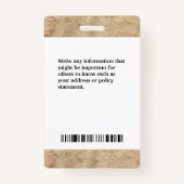 従業員フォトメディカルIDカードロゴパーソナライズされた バッジ (裏面)