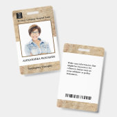 従業員フォトメディカルIDカードロゴパーソナライズされた バッジ (正面&裏面)