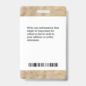 従業員フォトメディカルIDカードロゴパーソナライズされた バッジ (裏面)