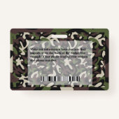 従業員フォトロゴバーコードビジネスカスタム バッジ (裏面)