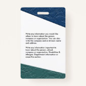 従業員フォトロゴバーコード名カスタムのID バッジ (裏面)