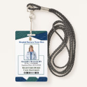 従業員フォトロゴバーコード名カスタムのID バッジ (正面ランヤード)