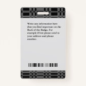 従業員フォトロゴバーコード名カスタム バッジ (裏面)