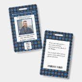 従業員フォトロゴバーコード名カスタム バッジ (正面＆裏面)