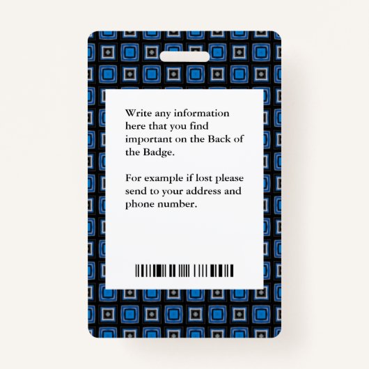 従業員フォトロゴバーコード名カスタム バッジ (裏面)
