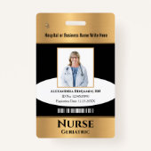 従業員フォトロゴバーコード名カスタム バッジ (正面)