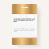 従業員フォトロゴバーコード名カスタム バッジ (裏面)